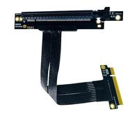 Allowish PCIE 4.0 X8 to X16 cable Silver Plated Gen4 Cable with 16Gbps Transfer Rate and Reversed 270 Degree Right Angle (60cm)