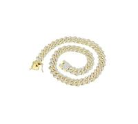 Alloy 14mm Coarse Encryption Full Cuban Chain Necklace Hip Hop Jewelry (A, One Size)