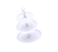 Alloy 3 Tiers Tiny Dessert Rack for Dollhouses Party Scene Child Safe Smooth Surfaces Easy Cleaning Metal Cake Rack for Dollhouses