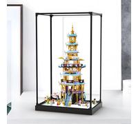 Alloy Acrylic Display Case for Le-Go 80058 Lingxiao Pagoda Building Set,Transparent Dustproof Collection Display Case, Size:35x25x65cm(Only Box) (Transparent)