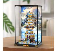 Alloy Acrylic Display Case for Le-Go 80058 Lingxiao Pagoda Building Set,Transparent Dustproof Collection Display Case, Size:35x25x65cm(Only Box) (Background)