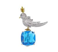 Alloy Bird On Stone Lapel Pin With Rounded Edges Comfortable Wear Brooch For Professional Occasion Formal Occasion Badge