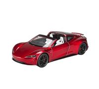 Alloy Body Detailed Interior 1:24 Fit for Tesla Roadster Supercar Alloy Model Die-cast Metal Casting Sound and Light not include batteries(Red)