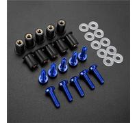 Alloy Bolts Wellnut Motorcycle Windshield Bolts Kit For For Tenere XT1200Z XTZ 750 Windscreen Fastener Fairing Screw Nuts Motobike mounting screws(Blue)