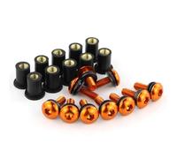 Alloy Bolts Wellnut Motorcycle Windshield Screws Kit For Suzuki For HAYABUSA GSX1300R GSXR600 GSXR750 GSX-1300R Windscreen Fastener Nuts Bolts Motobike mounting screws(Orange)