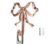 Alloy Bow Wall Hook - Towel Hat Belt Coat Key Backpack Hanger, Aesthetic Organizer | Compact 6.6x6.6x1.4cm 35g Wall Mount for Belt Outerwear Key Backpack Hat Kitchen Laundry Room Storage