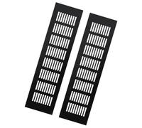 Alloy Breathable Vent Hole, 2pcs Black Ventilation Grills,Aluminum Alloy Breathable Mesh Cabinet Air Vent Cover Shoe Cabinet Ventilation Exhaust Cooling Grid(80x400mm)