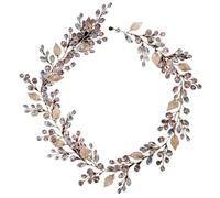 Alloy Bridal Headdress Crystal Bead Flower Headband Headwear Wedding Party Prom Headpiece For Womens(Pink)