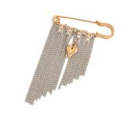Alloy Brooch Featuring Horse, Heart Shaped Tassels, Mixed Size, as