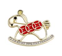 Alloy Brooch with Shining Crystals and Enameled Animal Shaped Lapel Pin Accessories for Fashionable Looks Dainty Rhinestones Horse Pin