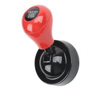 Alloy Car Push Start Button Cover Lever For Round Flat Ignition Switch With Strong Tape In Black Matte Gray Silver Red Colors To Upgrade Interior Decor Style(Red)