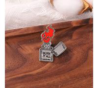 Alloy Couples Lapel Pin Burn It All Punk Goth Halloween Badges Brooches Pins For Backpacks For Backpacks For Jackets For Jackets Bulk Alloy And Buttons