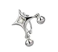 Alloy Crosses Star Studs Earring with Screw Back, Round beads