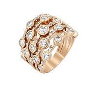 Alloy Diamond Ring Popular Exquisite Ring Simple Fashion Jewelry Popular Accessories Rings for My Girlfriend (Gold, 6)