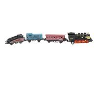 Alloy Diecast Retro Steam Train Pull Back Car Toy Set Kids Gift - Black