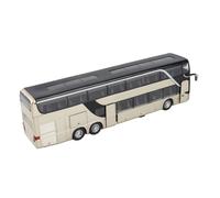 Alloy Double Decker Bus Model Toy Pull Back Car with LED Lights and Music for Kids Birthday Gift (Gold)