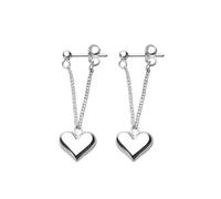 Alloy Drop Earrings Silver Color Simple Fashion Ear Stud for Women Heart Chain Hoop Earring Fashion Jewelry