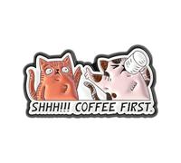Alloy Enamel Brooch Cartoon Cat Drinking Coffee for Jewelry Lovers Alloy Brooch
