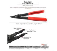 Alloy External Snap Ring Pliers with Flat Head and Built in Spring for Ease of Operation in Automotive and Machinery Repairs