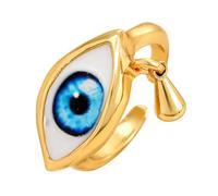Alloy Finger Jewelry with Eye Face and Moving | Alloy Open-Profile Construction, Suspended Teardrop Detail, Layered Centerpiece for Expressive Finger Styling
