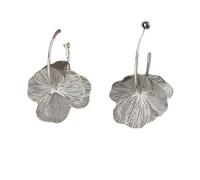 Alloy Flower Earrings Elegant Oversized Floral Ear Accessories Sweet Dainty Accessories for Special Occasions Eye Catching Golden Ear Pendants
