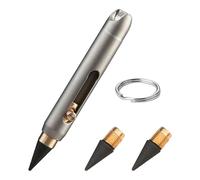 Alloy Forever Everlasting Pencil W/ 2 Replaceable Nibs Forever Erasable Pen Reusable Everlasting Pencil Mini Mechanical Pencil Keychain for School Office