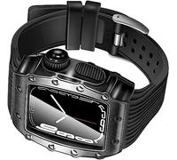 Alloy Frame Silicone Watch Band，Compatible with Apple Watch 8/7 45mm 41mm 44mm 40mm，For Women and Men Watch Band Mod Kit Rm Metal Bezel Protection Sport Strap Replacement Kit