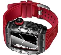 Alloy Frame Silicone Watch Band，Compatible with Apple Watch 8/7 45mm 41mm 44mm 40mm，For Women and Men Watch Band Mod Kit Rm Metal Bezel Protection Sport Strap Replacement Kit