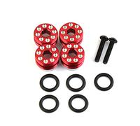 Alloy Front Hub Nut Delrin Cap with O-Ring for Arrma Kraton 6S Mojave Outcast Felony Talion Infraction Typhon Upgrade Parts (Red)