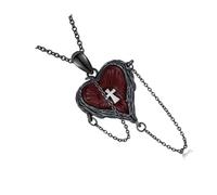 Alloy Gothic Heart Crosses Necklace Designed for Comfort Everyday Styles and Symbolic Meaning Love Crosses Pendant