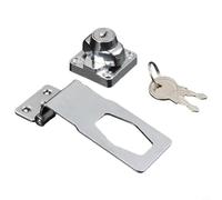 Alloy Hasp and Staple Lock 3 Inch Silver Keyed Cabinet Latch for
