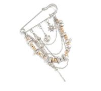 Alloy Heart Shaped Brooch with Closure for Jackets and Dresses Multi Functional Alloy Brooch