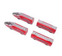 Alloy High Speed Rail Set, 4 Pack Lifelike Miniature Models with Interlocking Tracks for Kids Imaginative Role Play (Red)