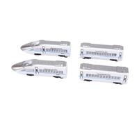 Alloy High Speed Rail Set, 4 Pack Lifelike Miniature Models with Interlocking Tracks for Kids Imaginative Role Play (White)