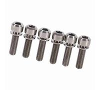 Alloy High Strength Lightweight M5 X 18mm Stem Bolts Screw Set for Bicycle Stem, 6pcs Bolt With Washer for Road Bike (Ti Color)