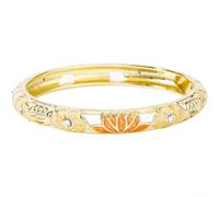 Alloy Hollow Lotus Bracelet Sandy Green Pink Colors(D)