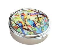 Alloy jewelry case with mirror and multifunctional metal jewelry organizer with spacious pill compartment for daily essentials