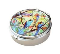 Alloy jewelry case with mirror, medicine compartment, spacious pill storage container for daily essentials and compact travel jewelry box, フリーサイズ