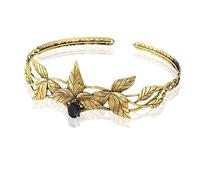 Alloy Leaf Crystal Greek Goddess Forehead Headdress Adjustable Hairband Elf Crown For Prom Birthday Party Valentines Costume, 1 Count (Pack of 1), Metal, rhinestones