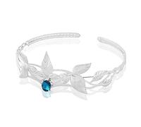 Alloy Leaf Crystal Greek Goddess Forehead Headdress Adjustable Hairband Elf Crown For Prom Birthday Party Valentines Costume, Alloy, rhinestones
