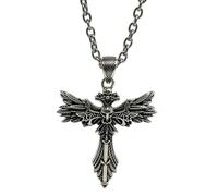 Alloy Men ' s Necklace Crucifix Design Symbolizing Intelligence Power and Cultural Charm for Everyday Fashion Gift Adjustable