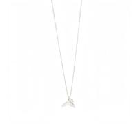 Alloy Mermaid Tail Pendant Necklace, Smooth Imitation Pearl Choker Chain, Minimalist Light Luxury Daily Neck Jewelry for Women