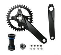 Alloy MTB Crankset 32T Chainring 104BCD Black | 4-arm 104BCD mount, secure power transfer, even stress distribution, 175mm arm, smooth pedaling (170mm with 32T chainring)