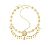 Alloy Multi-layer Hair Accessories Rhinestone Tassel Accessories Women's Headwear Performance Hair Band Gold(A)