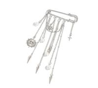 Alloy Multifunctional Rhinestones Brooch with Adjustable Pants Chain for Fashion Wear Multifunctional Pendant Brooch