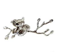 Alloy Orchid Napkin Rings for Elegant Table Decoration and Multi Functional Use in Dining and Home Settings (Silver)