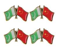 Alloy Pakistan China Friendship Flag Badge Lapel Pin 4pcs