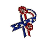 Alloy Patriotic Brooch July 4th Corsage Pin Featuring Floral Ribbon Accent for Long Time Use in Various Occasion Secure Lapel Pin