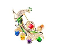 Alloy Peacock Brooch With Detailed Peacock Motifs Lightweight Design Compact Dimensions Versatile For Various Occasions Fashion Statement Elegant Brooch, one size, As described