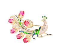 Alloy Peacock Brooch With Detailed Peacock Motifs Lightweight Design Compact Dimensions Versatile For Various Occasions Fashion Statement Small Brooch, one size, As described